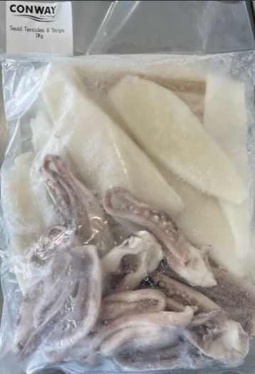 Squid Tentacles & Strips 1kg